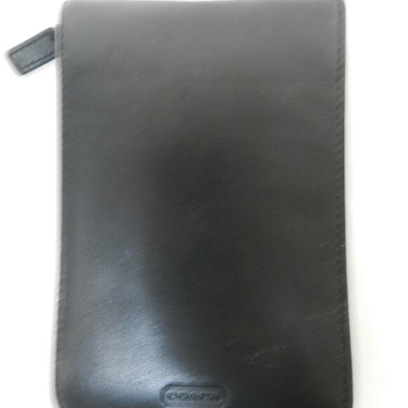 Coach Vintage Leather zip around palm pilot wallet case black w/ Logo  4" x 5.5" - Picture 6 of 12
